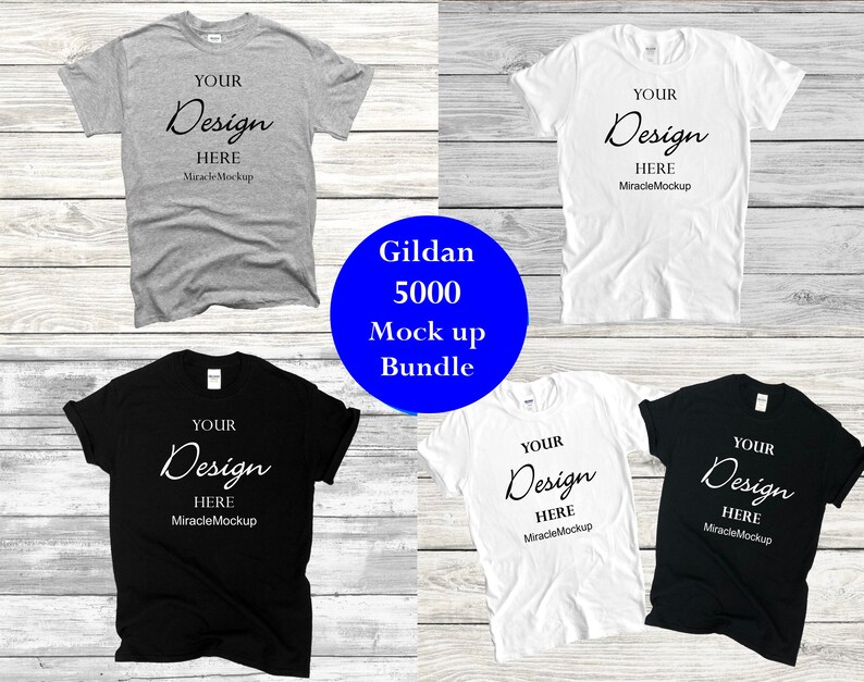 Download Gildan 5000 Mock Up Bundle T Shirt Shirt Bundle Mockup Black Etsy