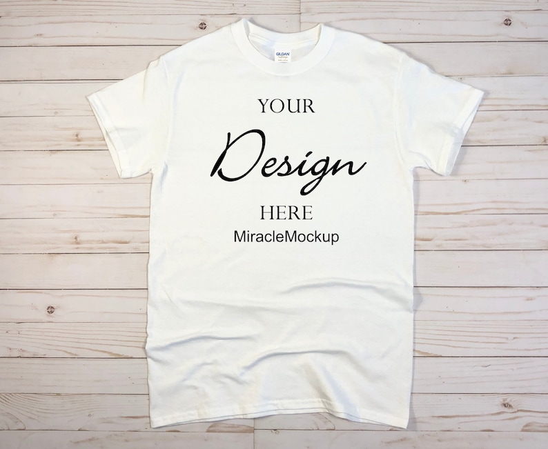Download White Gildan Softstyle Mock Up 64000 Shirt Mock-Up Gildan | Etsy