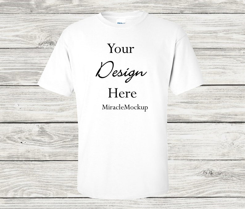 Download White Gildan Mock Up 5000 Mock-Up Gildan Mockup Tee Shirt ...