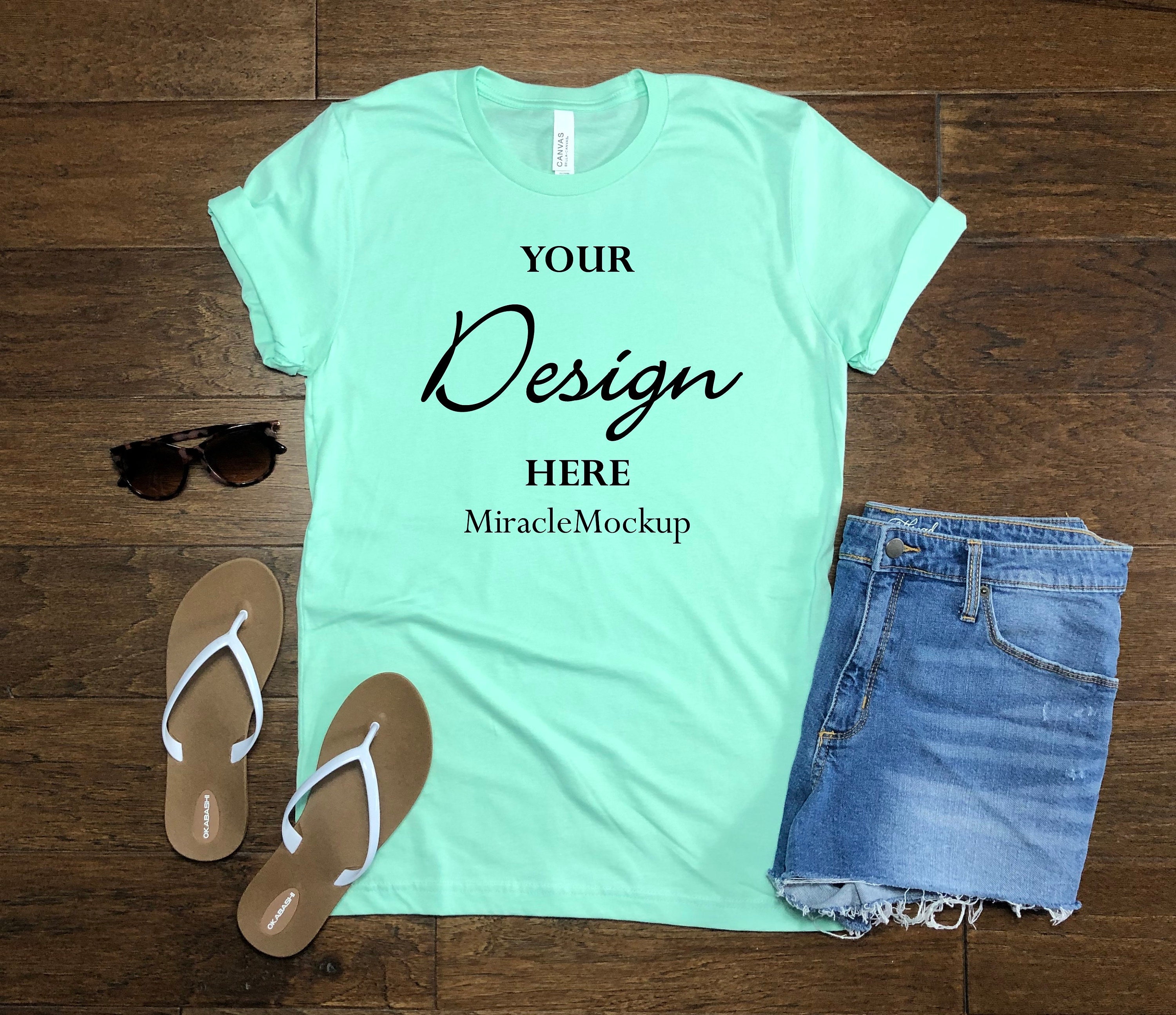 mint green shirt design