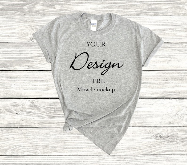 Download Gildan Softstyle Navy Mock Up T-Shirt 64000 Mock-up Wood ...
