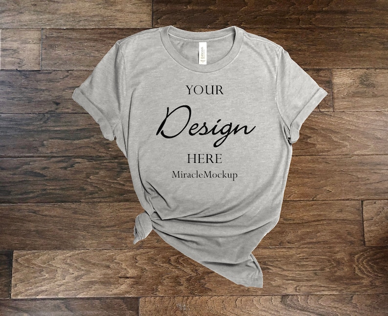 Athletic Heather Bella Canvas 3001 Mock up Shirt Gray Mockup Etsy