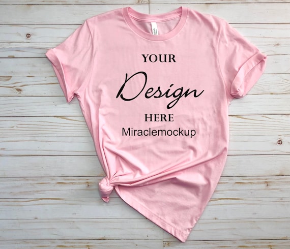 Pink Bella Canvas 3001 Mock up Shirt 