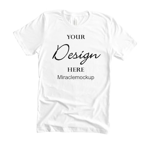 Bella Canvas 3001 White Mockup Shirt Unisex Men&#39;s Women&#39;s Mock-up Flat Lay Tee White Background Mock up Template T-Shirt h1