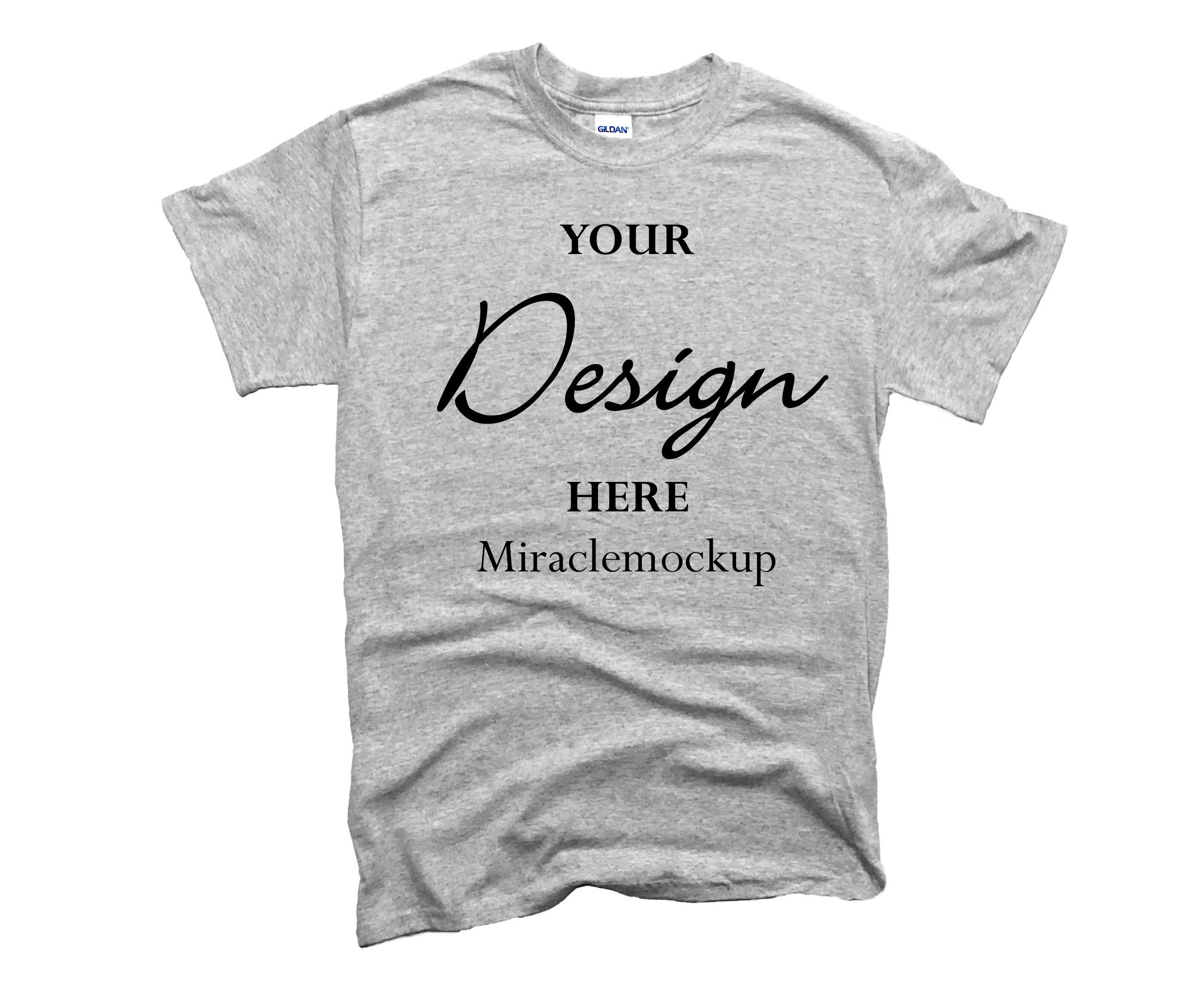 Digital Tshirt mock gray Gildan mockup Model Mockup gildan grey Sport ...