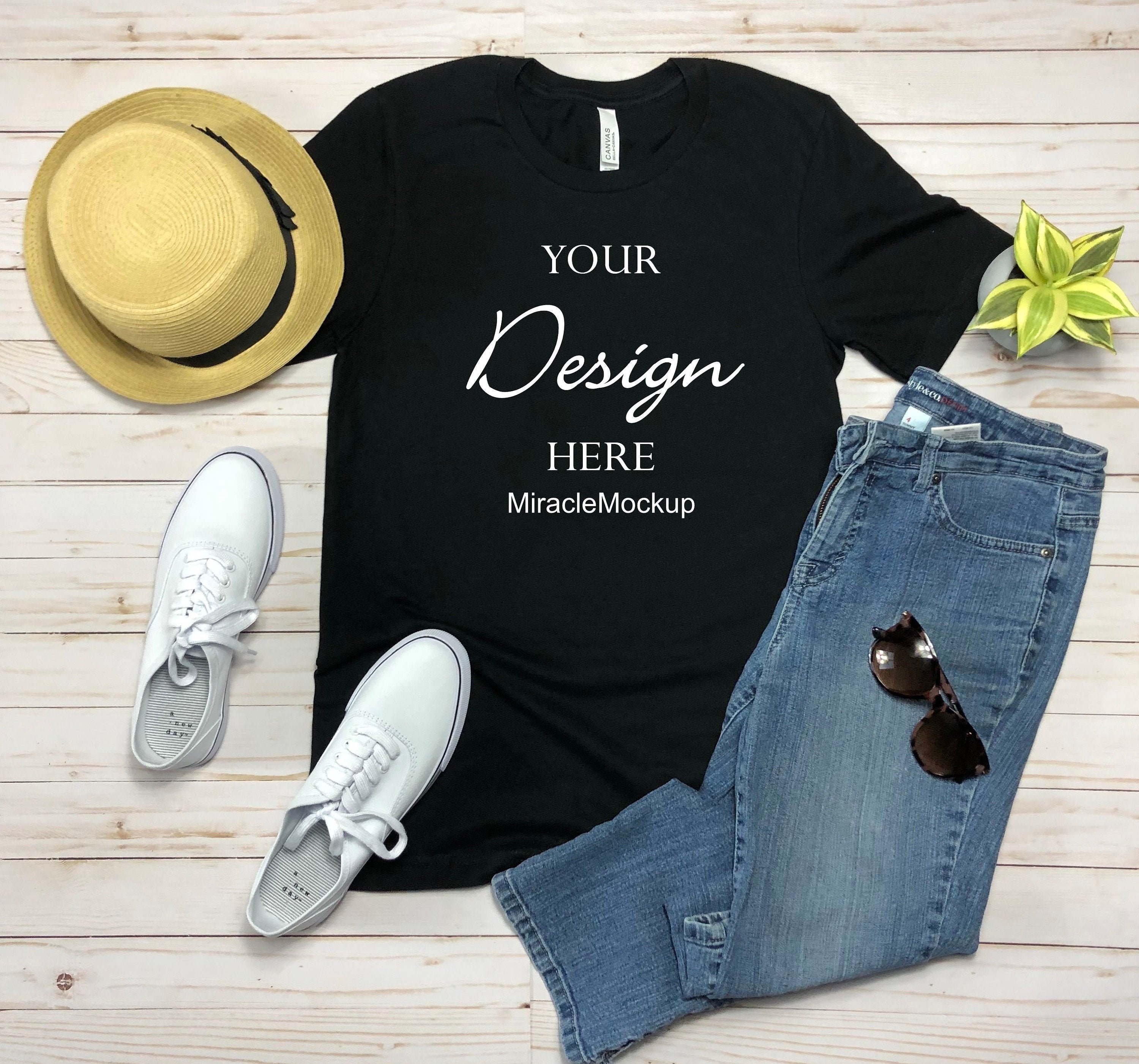 Download Bella Canvas 3001 Black Mock up Shirt Unisex Men's | Etsy