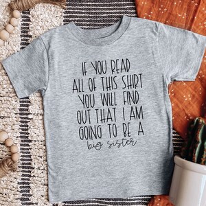 Big Sister Shirt, Baby Announcement T-Shirt, Pregnancy Announcement, Sibling Shirt, Going To Be A Big Sister, Toddler Girl Tee, Baby Girl