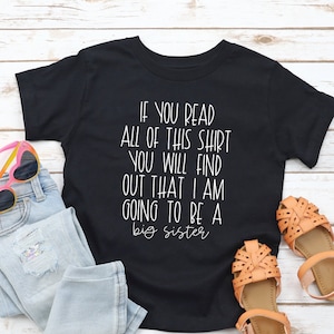 Big Sister Shirt, Baby Announcement T-Shirt, Pregnancy Announcement, Sibling Shirt, Going To Be A Big Sister, Toddler Girl Tee, Baby Girl