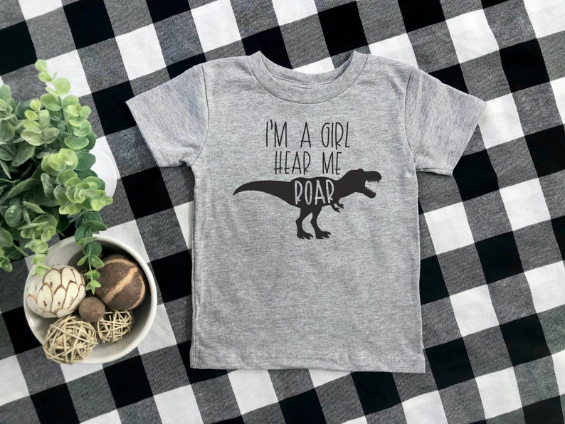 mini feminist independent girl tee feminist toddler future is female t-shirt girl power girl dinosaur shirt i/'m a girl hear me roar