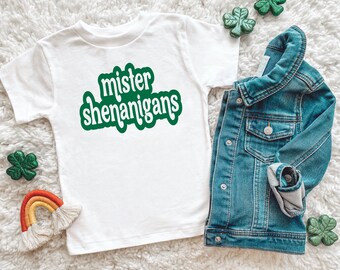 Mister Shenanigans Shirt, Toddler Saint Patricks Day Shirt, Toddler Boy St Patricks Day Shirt, Funny Saint Patricks Day Shirt Kids St Pattys