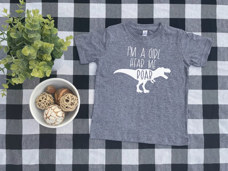 mini feminist independent girl tee feminist toddler future is female t-shirt girl power girl dinosaur shirt i/'m a girl hear me roar