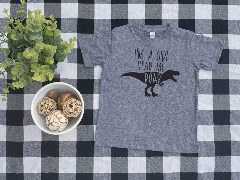 mini feminist independent girl tee feminist toddler future is female t-shirt girl power girl dinosaur shirt i/'m a girl hear me roar