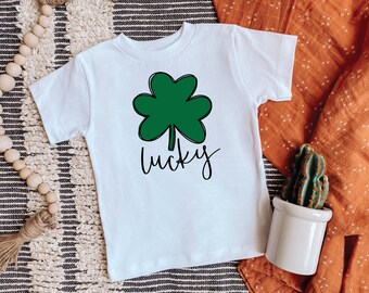 Lucky Toddler St Patricks Day Shirt, Lucky Clover Shirt, Baby Saint Patricks Day Lucky Charm Shirt Kids, Gift For Toddler Girl, Shamrock Tee