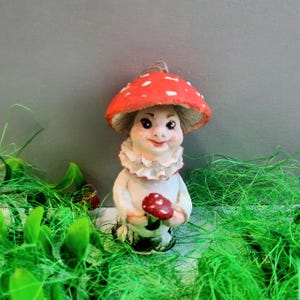 Meine erste Weihnachtsdekoration, Fliegenpilze, Märchenpilz Dekoration, Fliegenpilz Dekoration, Vintage Spielzeug aus Baumwolle