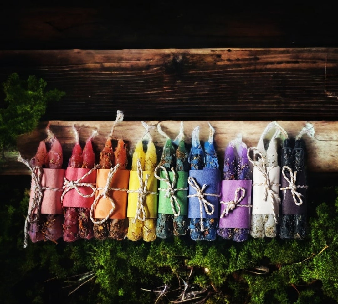 Handmade Soy Chime Intention Candles, Herbal Candles, Spell Candles ...