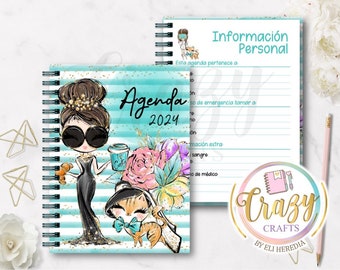 MC Agenda Fancy Breakfast 2024 half letter / colorful agenda / agenda in Spanish PDF download / printable agenda / printable agenda