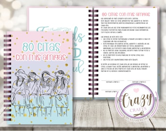 Bookbook-Diary-Planner 80 appointments with my friends half letter / printable notebook / printable diary - printable digital file