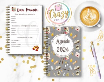 MC Agenda HP School of Magic model 1 - 2024 half letter / colorful agenda / agenda in Spanish - Download in PDF / 2024