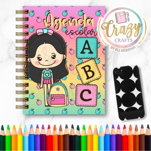 Mini Meninas Agenda / School 1/4 letter / pocket agenda / student and teacher agenda / agenda in Spanish - Download in PDF / 2024