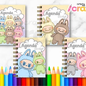 Labubu Mini Pocket Agenda / Colorful Agenda / 2025 Agenda / Spanish Agenda / Printable Agenda / PDF Download - Print