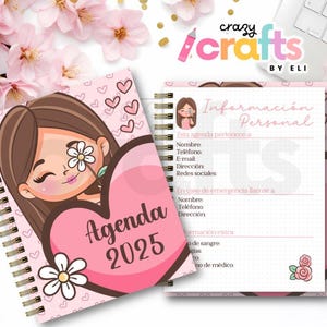 MC Agenda Linda Girl 2025 media carta / agenda colorida / agenda 2025 /  agenda en español / Agenda para Imprimir / Descarga en Pdf-imprime