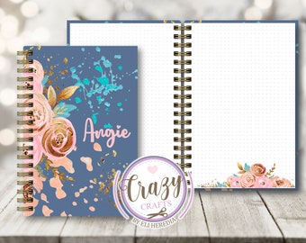 NOTEBOOK half letter Blush / Notebook with Stripes, Squares and Dots / Pdf Ready to print