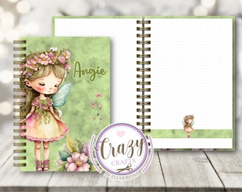 NOTEBOOK half letter Fairy / Notebook with Stripes, Squares and Dots / Pdf Ready to print