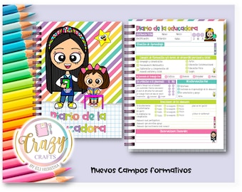 MO Teacher's Diary Meryta half-letter / colorful planner / teacher's planner / planner in Spanish - Download in PDF and print