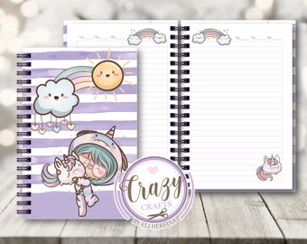 NOTEBOOK Half Letter Rainbow / EDITABLE Pptx / Pdf Ready to print