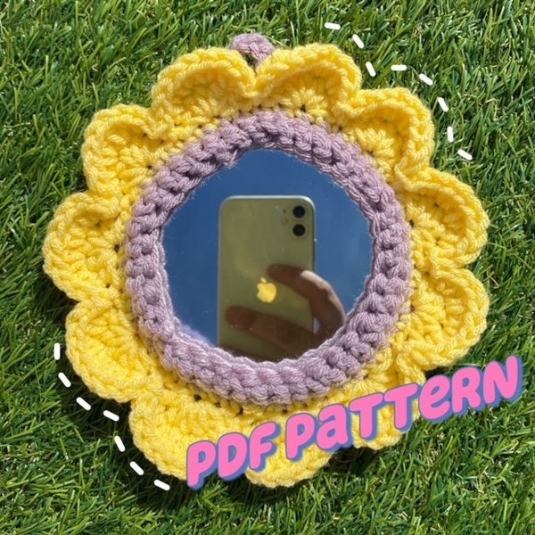 Crochet Flower Mirror Pattern