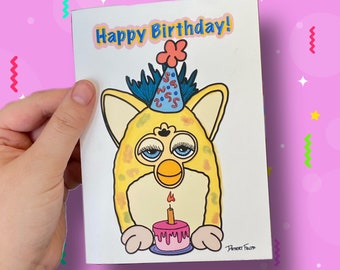 Furby Birthday Card Digital Download Printable