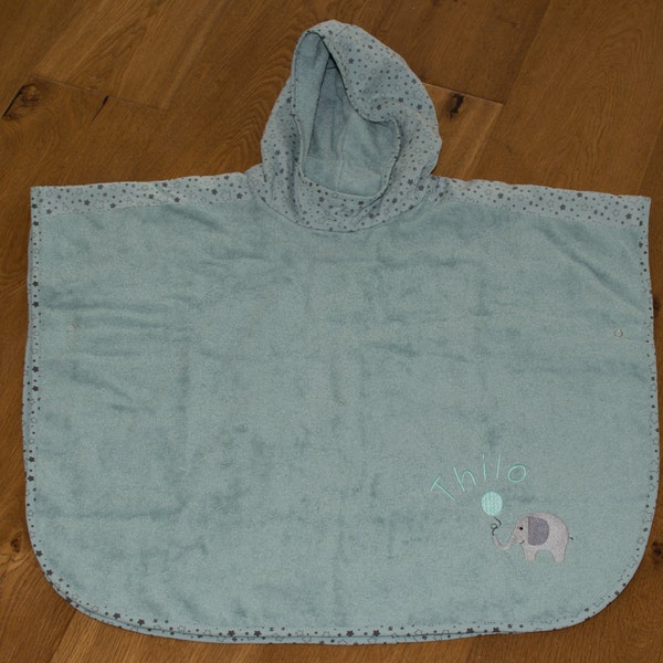 Poncho Eisblau