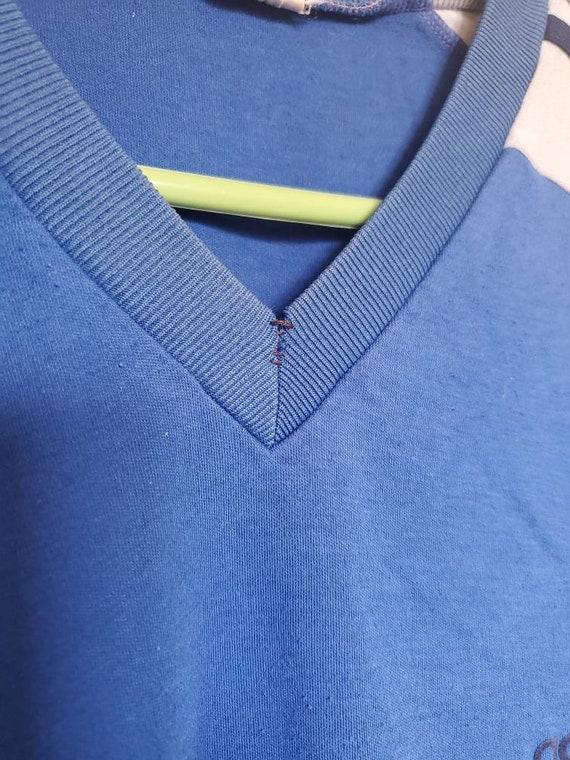 Vintage Adidas shirt blue 70s striped - image 4