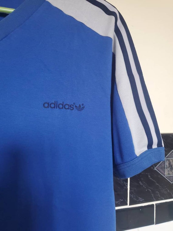 Vintage Adidas shirt blue 70s striped - image 2