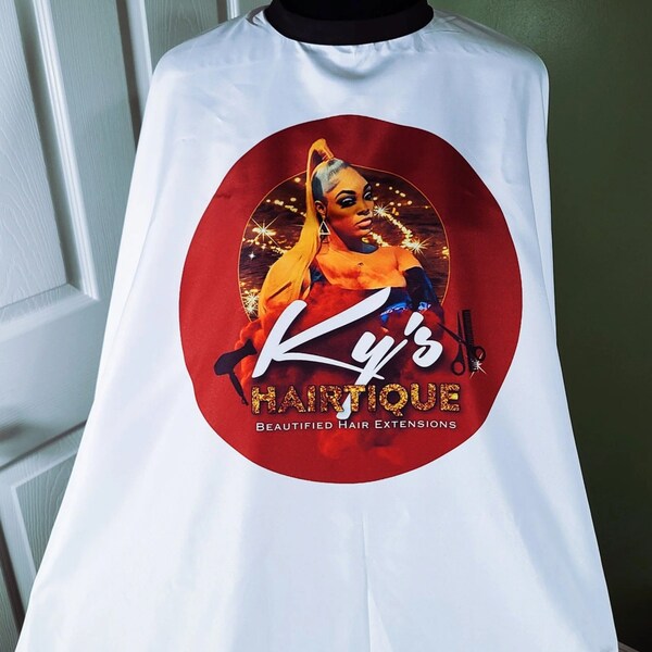 Custom Makeup Artist | Hairstylist | Barber White Sublimation Cape