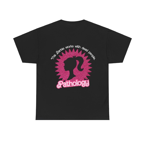 This Pathologists' Assistant Works With Dead People Pink Lab Week 2024 Unisex Heavy Cotton Tee