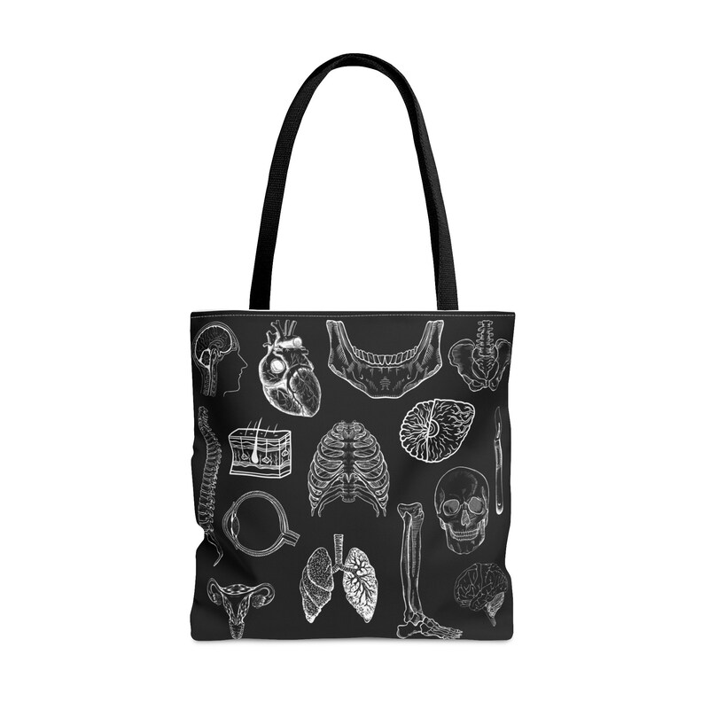 Anatomy Pattern Print Leather Tote Bag main image 0