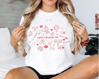 Cupid's Favorite Pathologists' Assistant Physician Assistant Surgery Doodle Valentine's Day Shirt