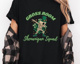 Pathologists' Assistant St. Patrick's Day Gross Room Skeleton Unisex Jersey Short Sleeve Tee