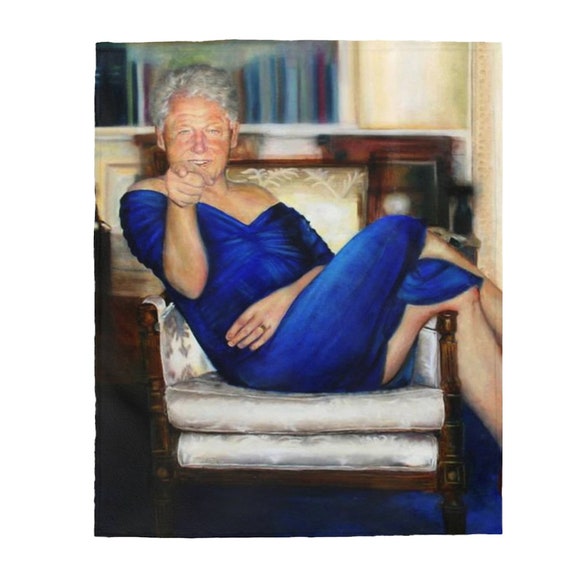 Epstein Clinton Vestido Azul Pintura Velveteen Manta de Felpa - Etsy España