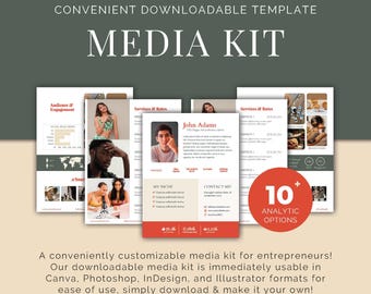 Plantilla editable para kit de prensa: Canva, Photoshop, InDesign, Illustrator (descargable)