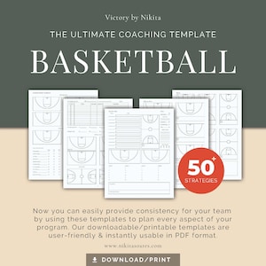 Basketball Practice Plan, Basketball Playbook, Basketball Scouting Report, Basketball Game Day Strategy, Downloadable Printable Template