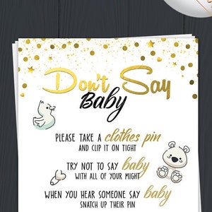 Dont Say Baby, Don't Say Baby Game Printable Don't Say Baby Sign Don't ...