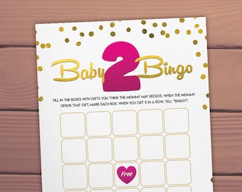 BINGO 2 Baby Shower Games Printable 10 cards, Baby Shower Games  Baby Shower Activity Printable Bingo Baby Shower Printable Game pdf