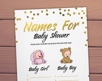 Baby Name Suggestions Baby Name Race Game Printable Baby Shower games game activities ideas Instant Download PDF, Name Baby Boy shower