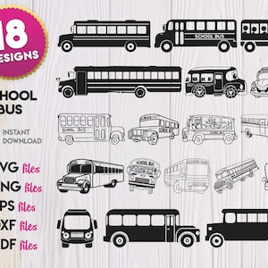 School Bus SVG Bundle, School Bus Silhouette svg, School Bus for Cricut, School Bus vector, School Bus png, School Bus stencil, decal, vinyl