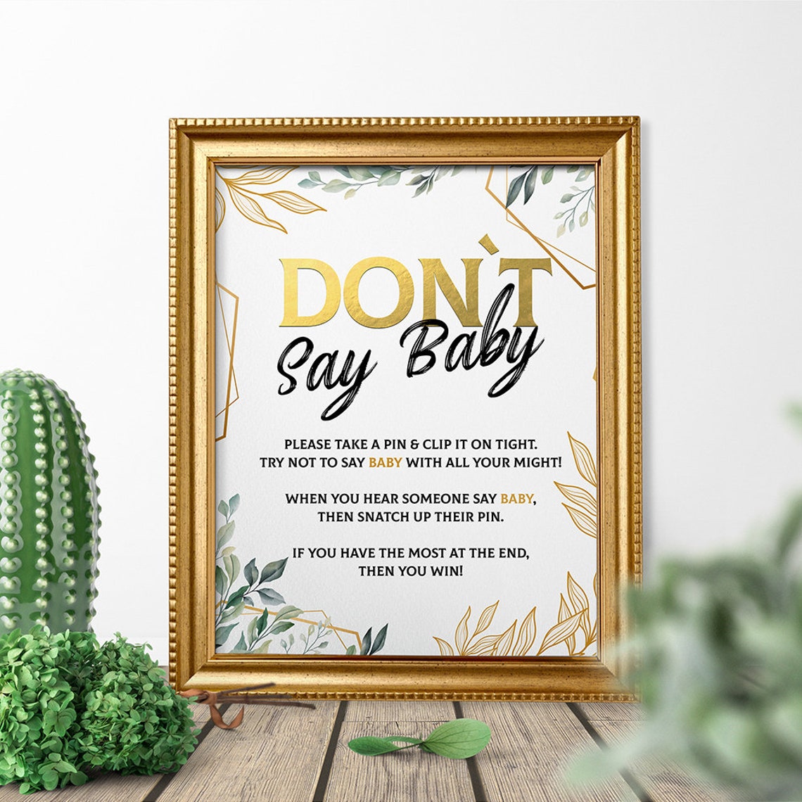 Dont Say Baby Sign Don't Say Baby Game Printable Etsy