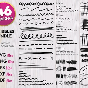 Pacote SVG de rabiscos, Silhueta de rabiscos SVG, Linhas desenhadas à mão, linhas svg, Doodle Lines svg, Rabisco svg, desenhar através de svg