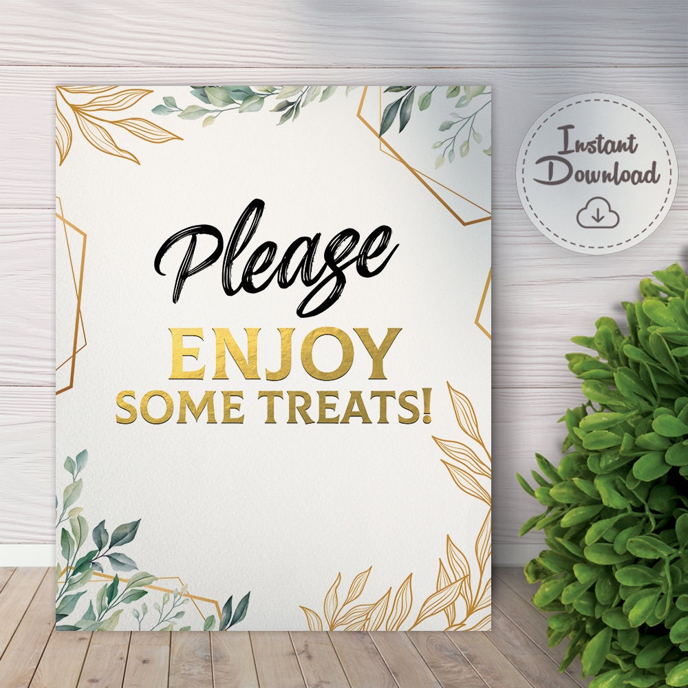 Please Enjoy Some Treats Printable Sign Banner Decoration - Etsy