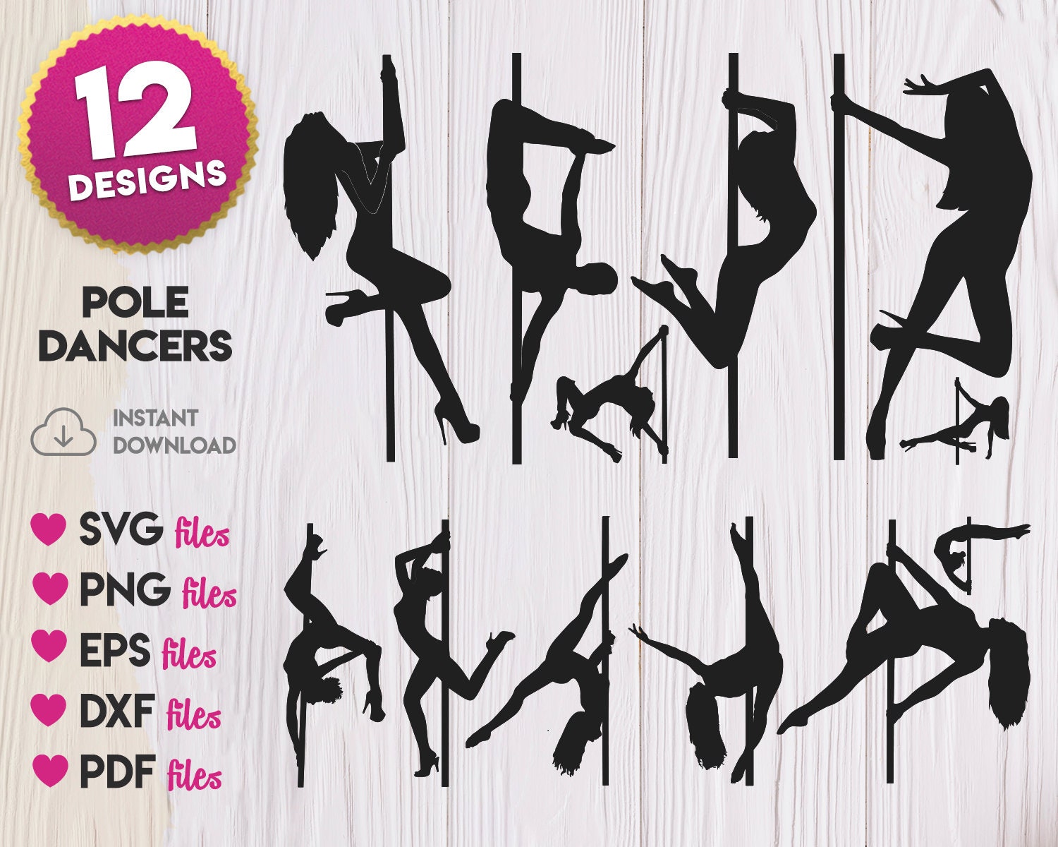 Pole Dancers SVG Bundle, Pole Dancers Silhouette Svg, Pole Dance Svg